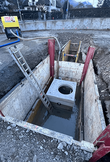 Chantier puits de blindage Haute Savoie MAULET PASQUALIN